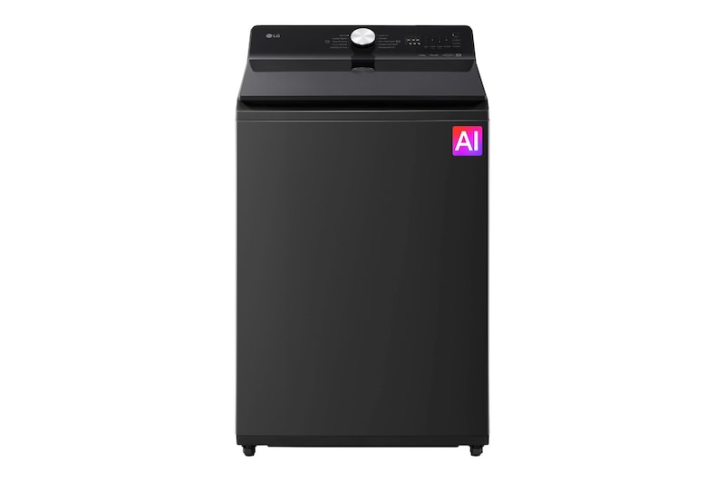 Vista frontal de Lavadora LG Carga Superior 23Kg Negro AIDD EasyUnload WT23NBTX6P
